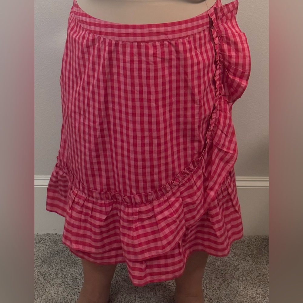 Draper James + Eloquii plaid ruffle skirt